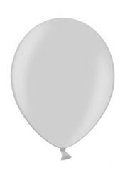 Silver latex party balloons standard size metallic type - 1 pc. 061