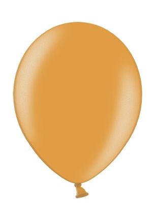 Orange latex party balloons standard size metallic type - pack of 10 pcs.
