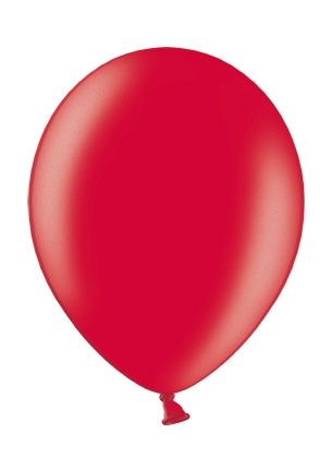 Червени латексови парти балони стандартен размер тип металик - опаковка от 10 бр. 080