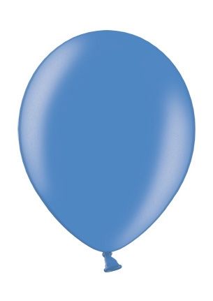 Blue latex party balloons standard size metallic type - pack of 50 pcs.