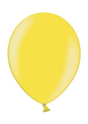 Лимонено жълти латексови парти балони стандартен размер тип металик - опаковка от 50 бр. 082