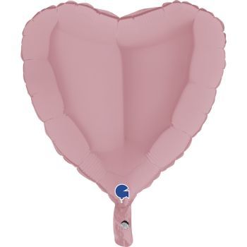 Балон Сърце- светло розово пастел - подходящ за надуване с хелий и въздух