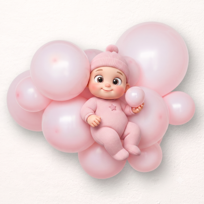 Pale pink balloon size B95 - 30 cm - 11"