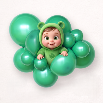 Bright green latex party balloons  standart size - pack of 100 pcs