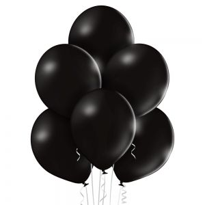 Black latex party balloons standard size - pack of 10 pcs.