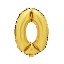 Foil balloon figure 80 centimeters "0" gold color