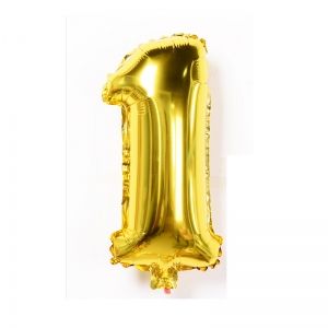 Фолиев балон цифра 80 сантиметра "1" златен цвят