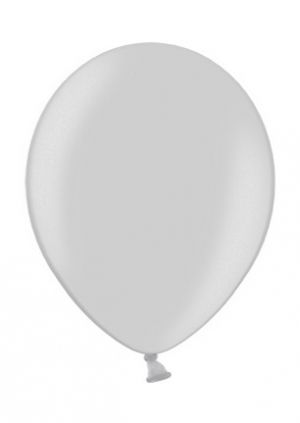 Silver latex party balloons standard size metallic type - pack of 10 pcs.