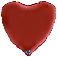 Фолио Балон Червено матово Сърце - 45 см