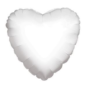 Балон Сърце Бяло - подходящ за надуване с хелий и въздух