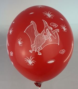 Нов модел! Парти балони на тема "Динозаври" - балон с печат на всички страни опаковка от 50 броя - миксирани цвето