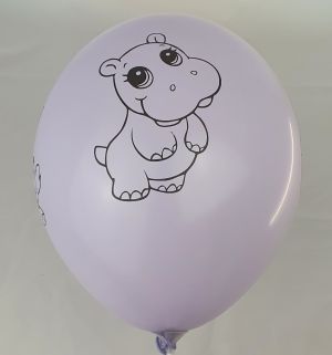 Нов модел! Парти балони на тема "Джунгла" - балон с печат на всички страни опаковка от 50 броя - миксирани цвето