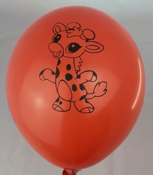 Нов модел! Парти балони на тема "Джунгла" - балон с печат на всички страни опаковка от 10 броя - миксирани цвето