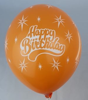 Нов модел! Парти балони  "Happy Birthday" - балон с печат на всички страни опаковка от 100 броя - миксирани цвето