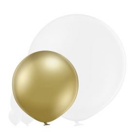 Огромен парти балон с златен хром цвят - размер 24" или 60 см. 600