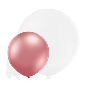 Огромен парти балон с розов хром цвят - размер 24" или 60 см. 604