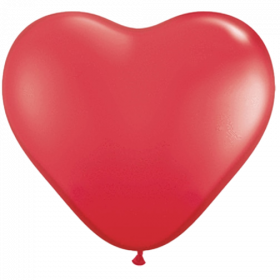 Парти балон в формата на сърце с червен цвят - размер на балона 12" опаковка от 100 бр.