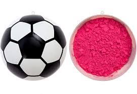 Party Confetti Powder Soccer Ball Pink Color - Gender Reveal Ball - Pink Holi Powder