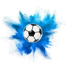 Парти конфети, футболна топка с прах, син цвят цвят - топка за разкриване на пола - син холи прах
