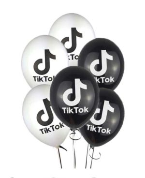 Барти балони с печат Тик Ток 27 см - опаковка от 100 бр