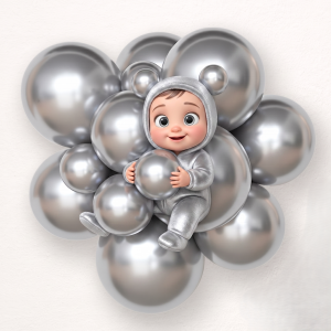 Chrome latex balloon silver - pack of 50 pcs