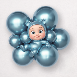 Chrome latex balloon blueв